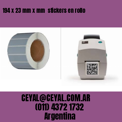 194 x 23 mm x mm  stickers en rollo