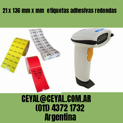 21 x 136 mm x mm  etiquetas adhesivas redondas