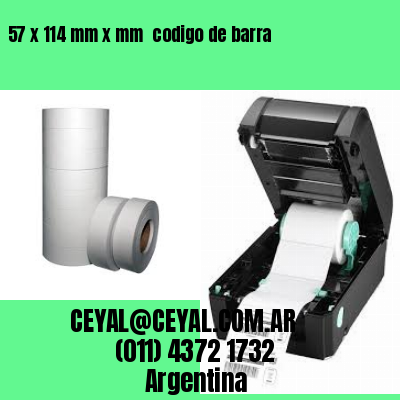 57 x 114 mm x mm  codigo de barra