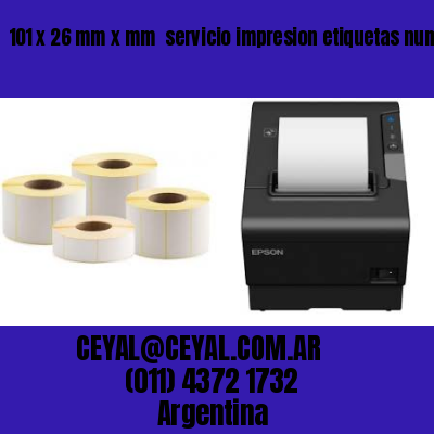 101 x 26 mm x mm  servicio impresion etiquetas numeradas
