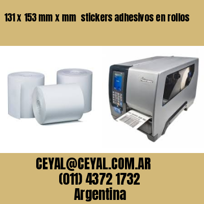 131 x 153 mm x mm  stickers adhesivos en rollos