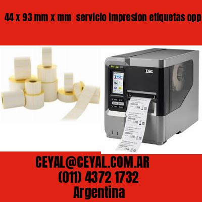 44 x 93 mm x mm  servicio impresion etiquetas opp