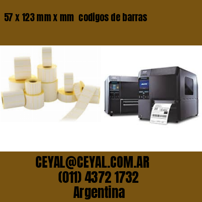 57 x 123 mm x mm  codigos de barras