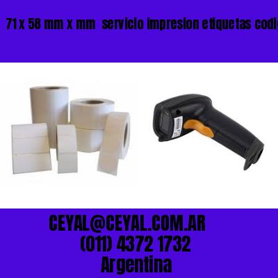 71 x 58 mm x mm  servicio impresion etiquetas codigos