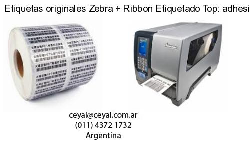 Etiquetas originales Zebra   Ribbon Etiquetado Top: adhesivo   ribbo