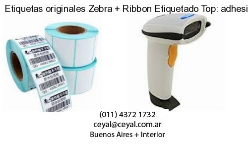 Etiquetas originales Zebra   Ribbon Etiquetado Top: adhesivo   ribbo