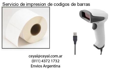 Servicio de impresion de codigos de barras