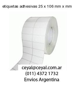 etiquetas adhesivas 25 x 106 mm x mm