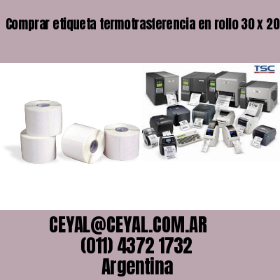 Comprar etiqueta termotrasferencia en rollo 30 x 20