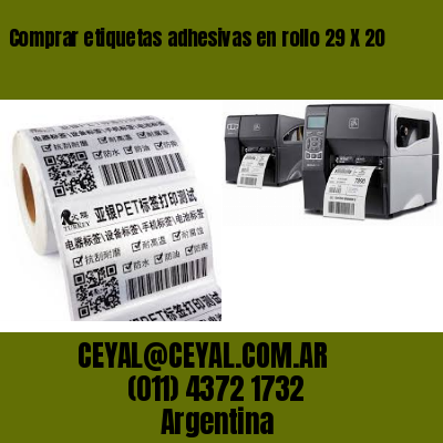 Comprar etiquetas adhesivas en rollo 29 X 20