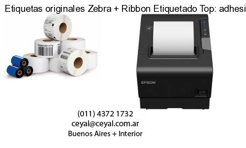 Etiquetas originales Zebra   Ribbon Etiquetado Top: adhesivo   ribbo