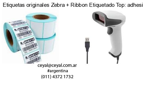 Etiquetas originales Zebra   Ribbon Etiquetado Top: adhesivo   ribbo