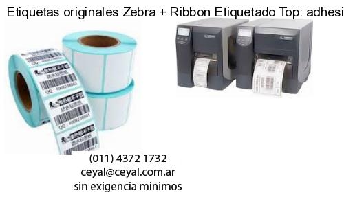 Etiquetas originales Zebra   Ribbon Etiquetado Top: adhesivo   ribbo
