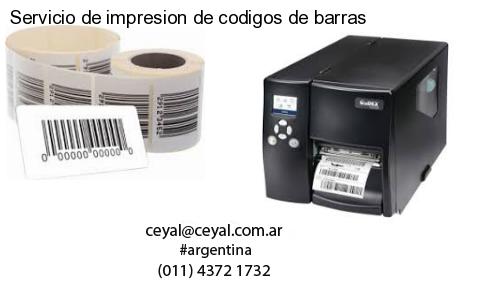 Servicio de impresion de codigos de barras