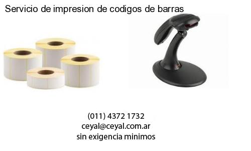 Servicio de impresion de codigos de barras