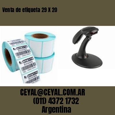 Venta de etiqueta 29 X 20