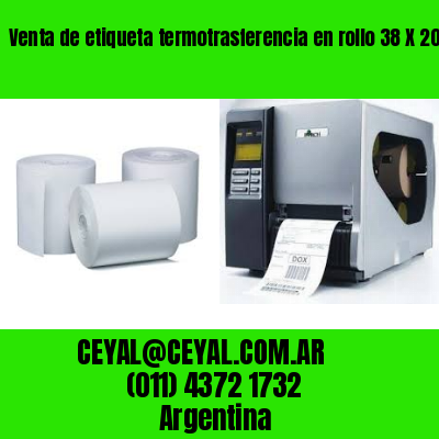 Venta de etiqueta termotrasferencia en rollo 38 X 20