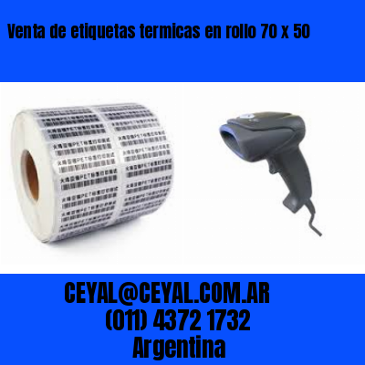 Venta de etiquetas termicas en rollo 70 x 50