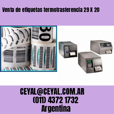 Venta de etiquetas termotrasferencia 29 X 20