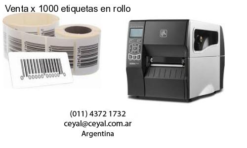 Venta x 1000 etiquetas en rollo