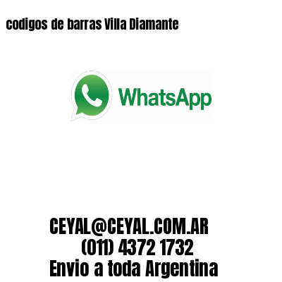 codigos de barras Villa Diamante