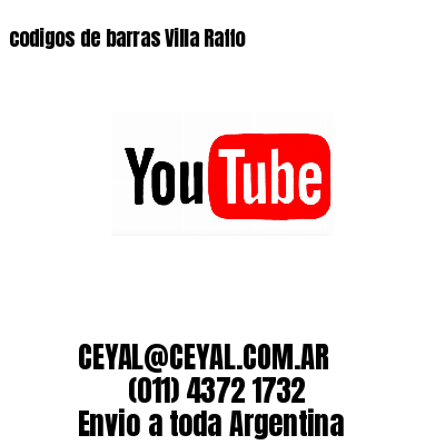 codigos de barras Villa Raffo