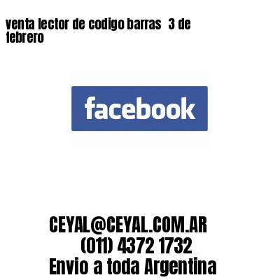 venta lector de codigo barras 	3 de febrero