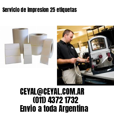 Servicio de impresion 25 etiquetas
