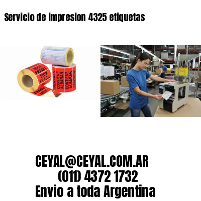 Servicio de impresion 4325 etiquetas
