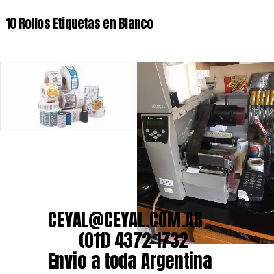 10 Rollos Etiquetas en Blanco