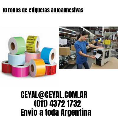 10 rollos de etiquetas autoadhesivas