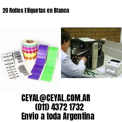 20 Rollos Etiquetas en Blanco