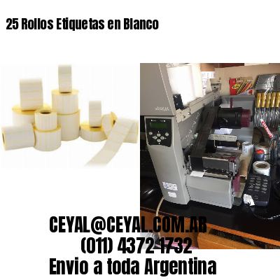 25 Rollos Etiquetas en Blanco