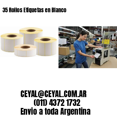 35 Rollos Etiquetas en Blanco