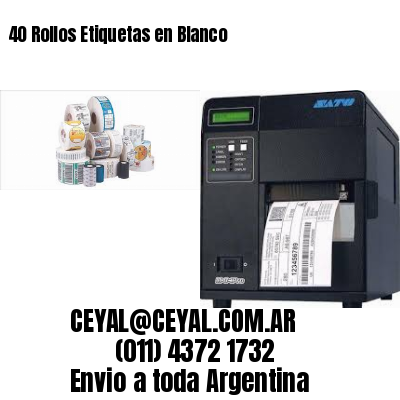 40 Rollos Etiquetas en Blanco