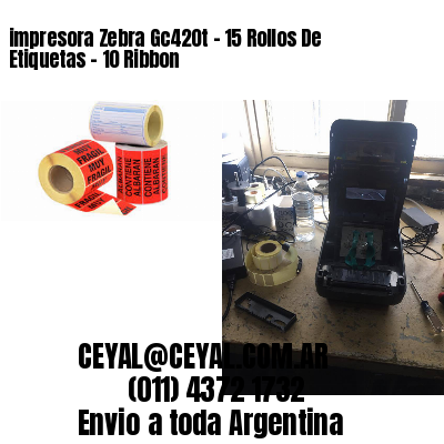 impresora Zebra Gc420t – 15 Rollos De Etiquetas – 10 Ribbon