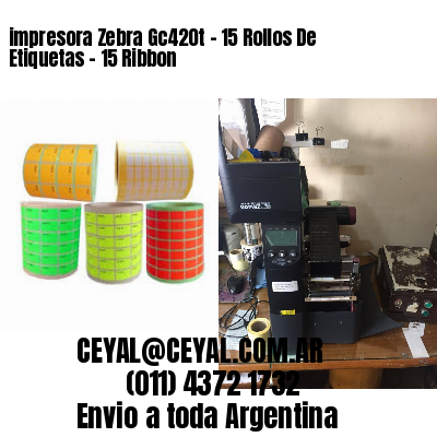 impresora Zebra Gc420t – 15 Rollos De Etiquetas – 15 Ribbon