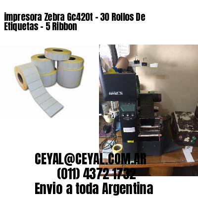impresora Zebra Gc420t – 30 Rollos De Etiquetas – 5 Ribbon