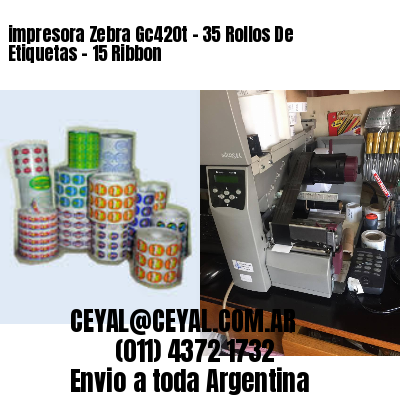 impresora Zebra Gc420t – 35 Rollos De Etiquetas – 15 Ribbon