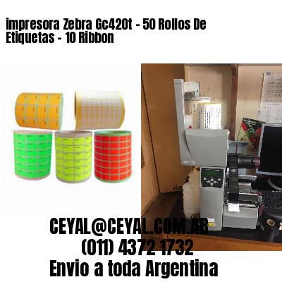 impresora Zebra Gc420t – 50 Rollos De Etiquetas – 10 Ribbon