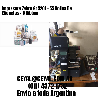 impresora Zebra Gc420t – 55 Rollos De Etiquetas – 5 Ribbon