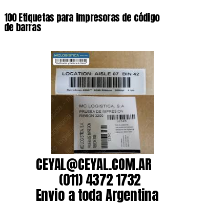 100 Etiquetas para impresoras de código de barras