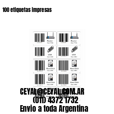 100 etiquetas impresas