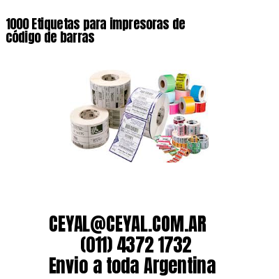 1000 Etiquetas para impresoras de código de barras