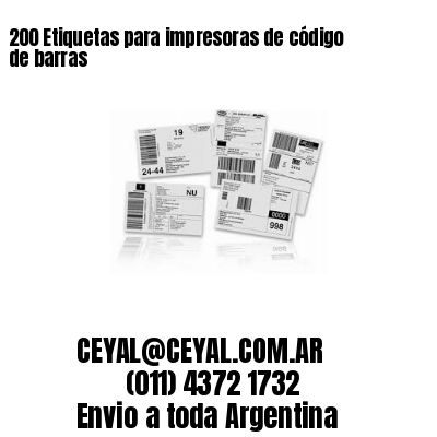 200 Etiquetas para impresoras de código de barras
