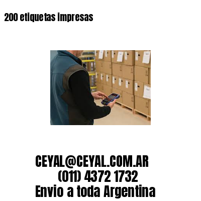 200 etiquetas impresas
