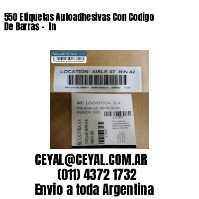 550 Etiquetas Autoadhesivas Con Codigo De Barras –  In