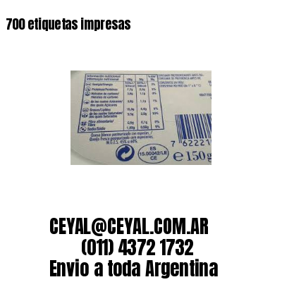 700 etiquetas impresas
