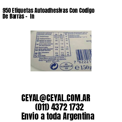 950 Etiquetas Autoadhesivas Con Codigo De Barras –  In