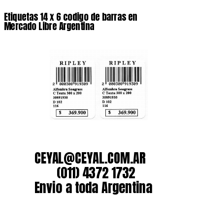 Etiquetas 14 x 6 codigo de barras en Mercado Libre Argentina